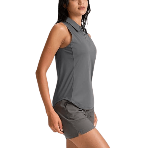 Women's Sleeveless Golf Polo – 1/4 Zip Athletic Tank Top
