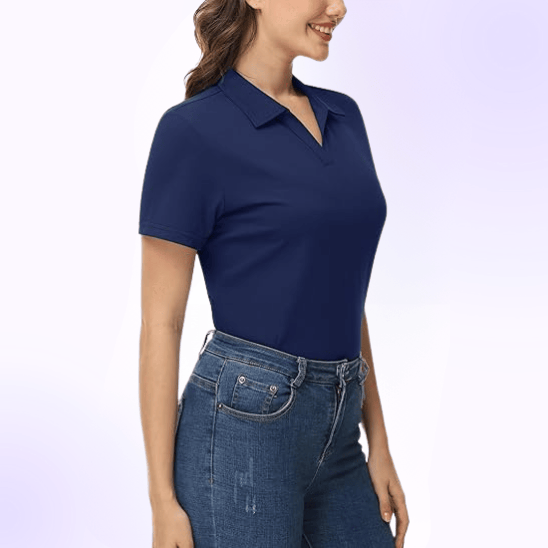 Stylish Cotton Button Short Sleeve Versatile Business Casual Slim Fit Polo